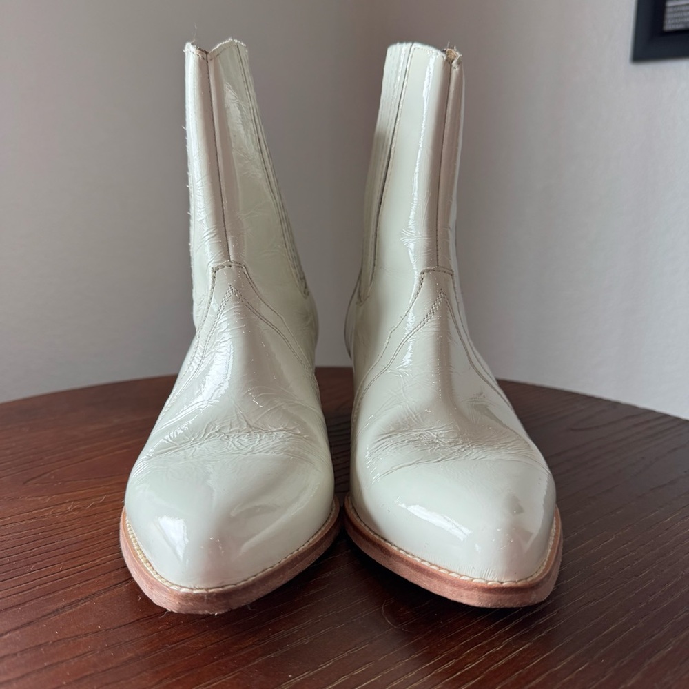 Free People New Frontier Chelsea Ankle Boot Ivory Cream Women’s 38 7 7.5 Boots - Picture 4 of 12